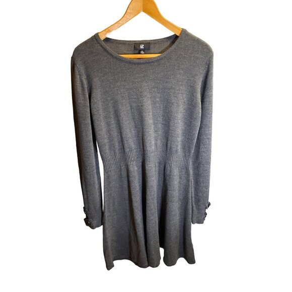 IZ Byer Gray Knit Stretch Sweater Dress Sz XXL - Picture 1 of 10